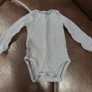 Carter's Blue and White Striped Bodysuit